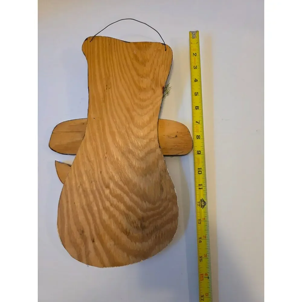 VTG 3D Snowman Rustic Primitive Winter Farmhouse Handmade Wooden Hanging Decor